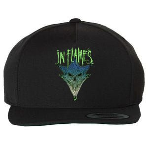 In Flames Pierced Jester Wool Snapback Cap