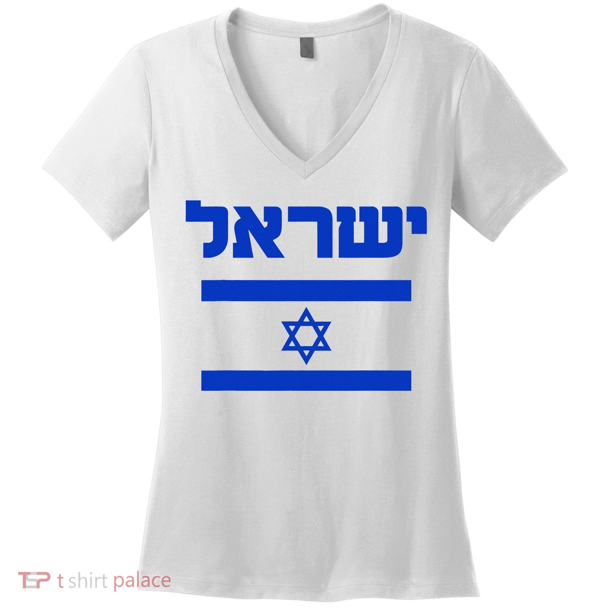 Israel Flag Proud Country Of Israel Lover Hebrew Women's V-Neck T-Shirt