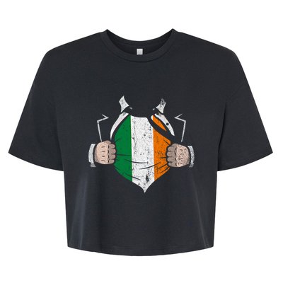 Irish Flag Proud Irish Irish Roots Ireland Gift Bella+Canvas Jersey Crop Tee