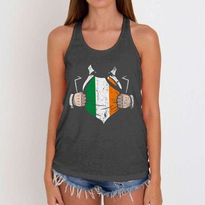 Irish Flag Proud Irish Irish Roots Ireland Gift Women's Knotted Racerback Tank