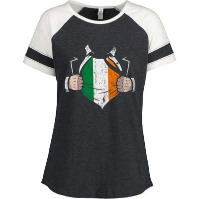 Irish Flag Proud Irish Irish Roots Ireland Gift Enza Ladies Jersey Colorblock Tee