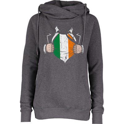 Irish Flag Proud Irish Irish Roots Ireland Gift Womens Funnel Neck Pullover Hood