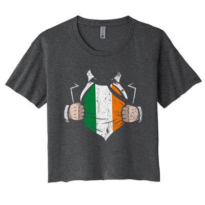 Irish Flag Proud Irish Irish Roots Ireland Gift Women's Crop Top Tee