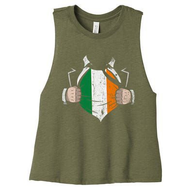 Irish Flag Proud Irish Irish Roots Ireland Gift Women's Racerback Cropped Tank