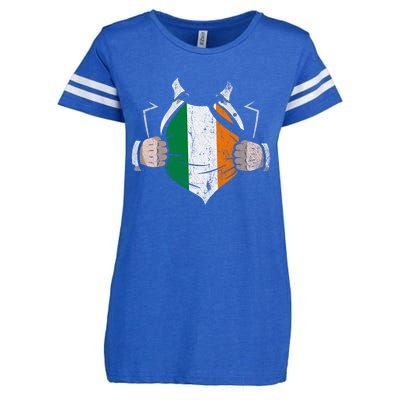 Irish Flag Proud Irish Irish Roots Ireland Gift Enza Ladies Jersey Football T-Shirt