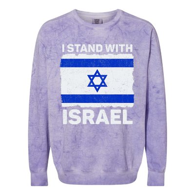 Israel Flag Patriotic Israel I Stand With Israel Colorblast Crewneck Sweatshirt