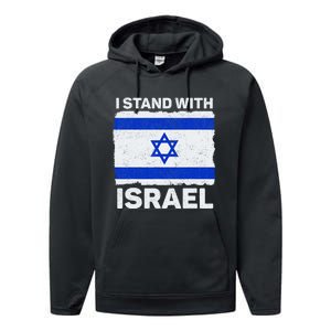 Israel Flag Patriotic Israel I Stand With Israel Performance Fleece Hoodie