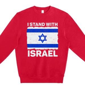 Israel Flag Patriotic Israel I Stand With Israel Premium Crewneck Sweatshirt