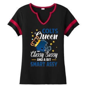 Indianapolis Football Queen Classy Sassy And A Bit Smart Assy Ladies Halftime Notch Neck Tee