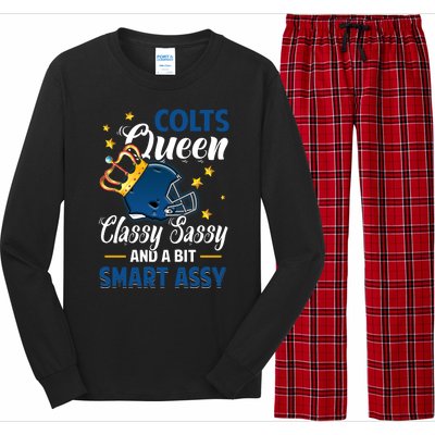 Indianapolis Football Queen Classy Sassy And A Bit Smart Assy Long Sleeve Pajama Set