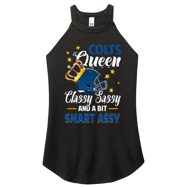 Indianapolis Football Queen Classy Sassy And A Bit Smart Assy Women's Perfect Tri Rocker Tank