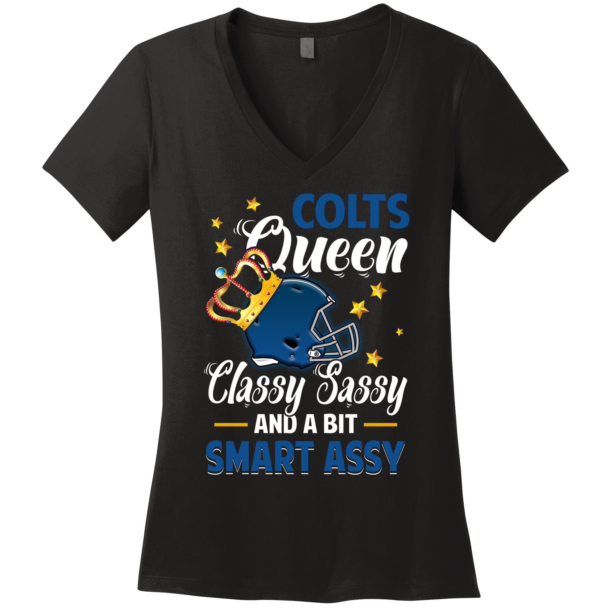 Indianapolis Football Queen Classy Sassy And A Bit Smart Assy Women's V-Neck T-Shirt