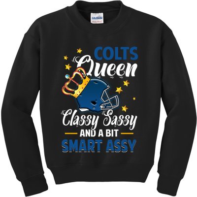 Indianapolis Football Queen Classy Sassy And A Bit Smart Assy Kids Sweatshirt