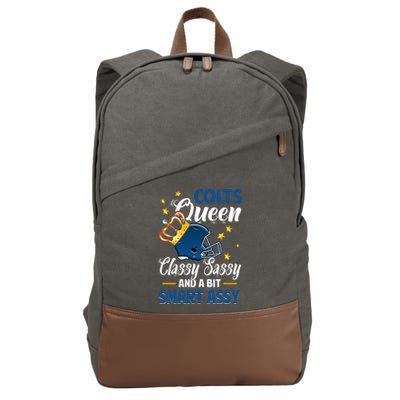 Indianapolis Football Queen Classy Sassy And A Bit Smart Assy Cotton Canvas Backpack
