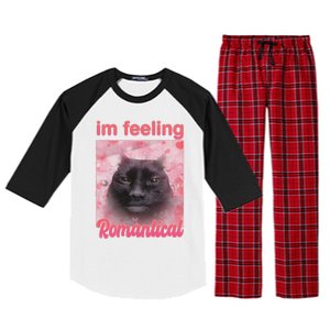 IM Feeling Romantical Funny Silly Staring Cat Meme Raglan Sleeve Pajama Set