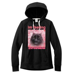 IM Feeling Romantical Funny Silly Staring Cat Meme Women's Fleece Hoodie