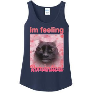 IM Feeling Romantical Funny Silly Staring Cat Meme Ladies Essential Tank