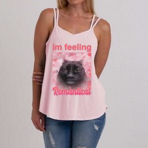 IM Feeling Romantical Funny Silly Staring Cat Meme Women's Strappy Tank