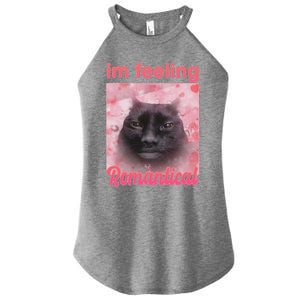 IM Feeling Romantical Funny Silly Staring Cat Meme Women's Perfect Tri Rocker Tank