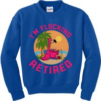 Im Flocking Retired Flamingo Grandma Retiret Pension Gift Kids Sweatshirt