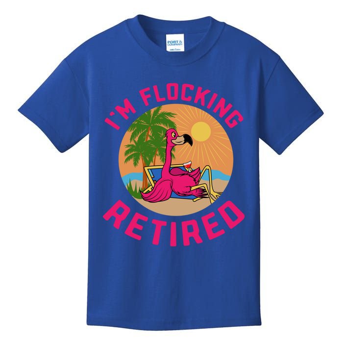 Im Flocking Retired Flamingo Grandma Retiret Pension Gift Kids T-Shirt