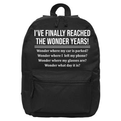 Ive Finally Reached The Wonder Years Funny 16 in Basic Backpack