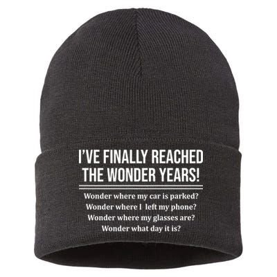 Ive Finally Reached The Wonder Years Funny Sustainable Knit Beanie