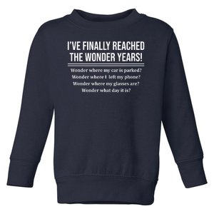 Ive Finally Reached The Wonder Years Funny Toddler Sweatshirt