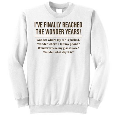 Ive Finally Reached The Wonder Years Funny Sweatshirt