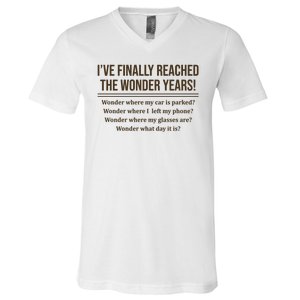 Ive Finally Reached The Wonder Years Funny V-Neck T-Shirt