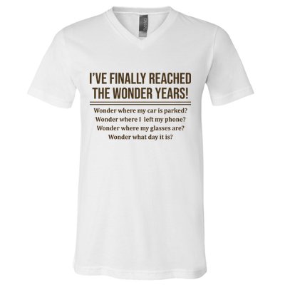 Ive Finally Reached The Wonder Years Funny V-Neck T-Shirt