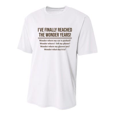 Ive Finally Reached The Wonder Years Funny Youth Performance Sprint T-Shirt