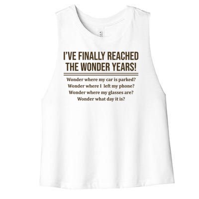 Ive Finally Reached The Wonder Years Funny Women's Racerback Cropped Tank