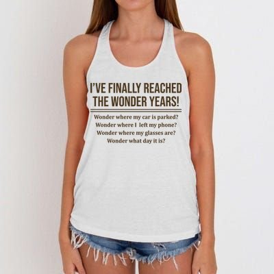 Ive Finally Reached The Wonder Years Funny Women's Knotted Racerback Tank