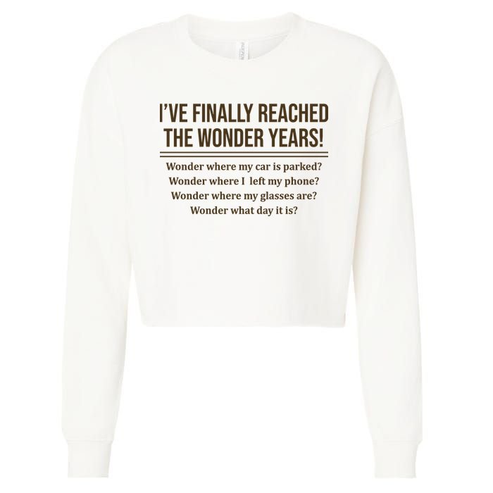 Ive Finally Reached The Wonder Years Funny Cropped Pullover Crew