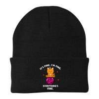 ItS Fine Rpg Gamer Cat D20 Dice Fail Funny Nerdy Geek Knit Cap Winter Beanie