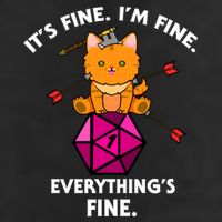 ItS Fine Rpg Gamer Cat D20 Dice Fail Funny Nerdy Geek Knit Cap Winter Beanie