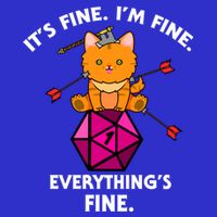 ItS Fine Rpg Gamer Cat D20 Dice Fail Funny Nerdy Geek 16 in Basic Backpack