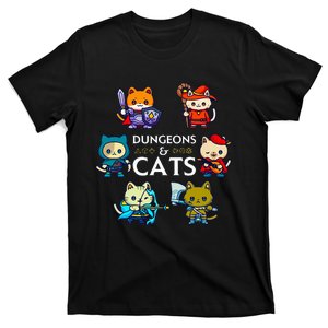 It's Fine RPG Gamer Cat D20 Dice Fail Funny Nerdy Geek T-Shirt