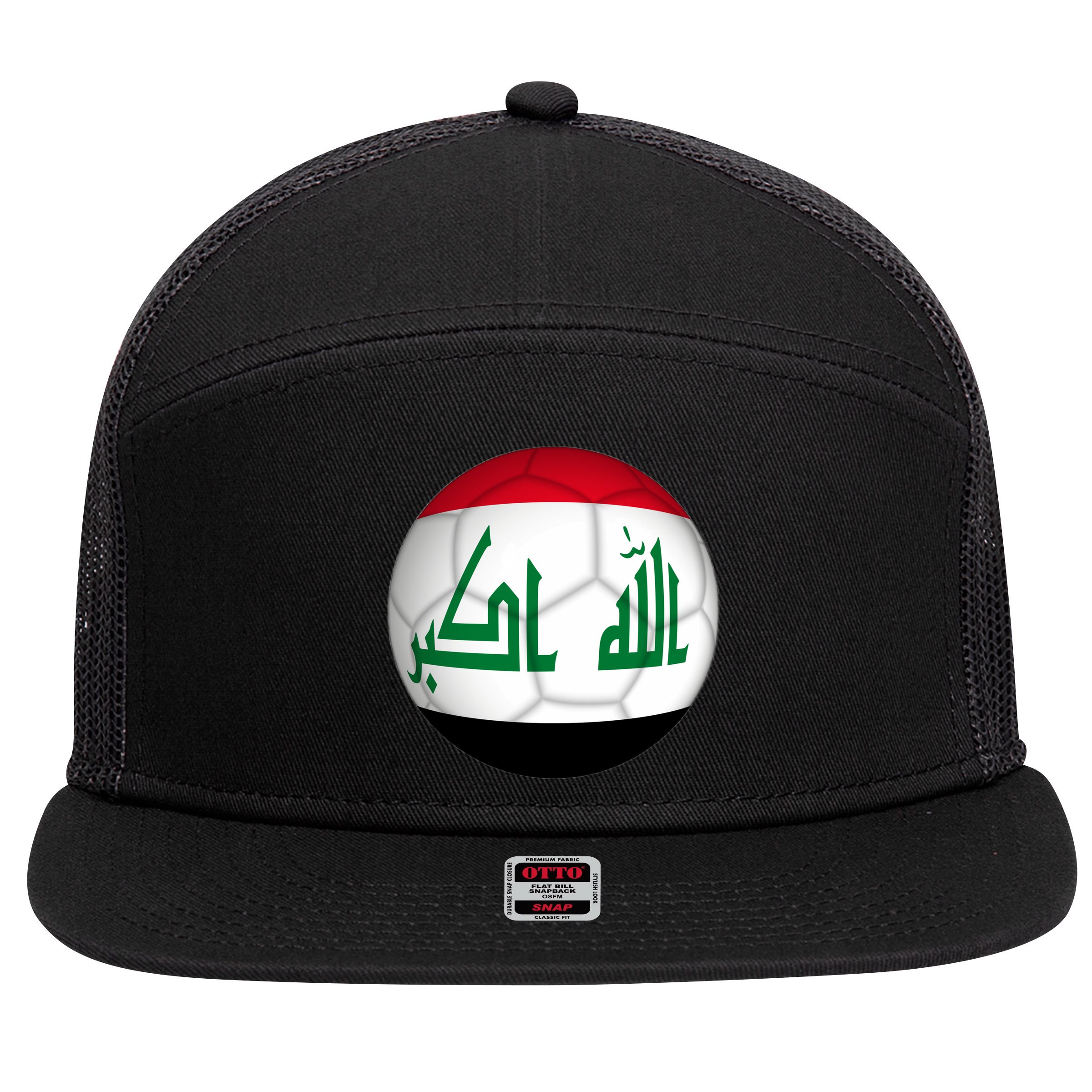 Iraqi Futbol Soccer Team 7 Panel Mesh Trucker Snapback Hat
