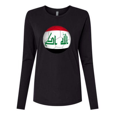 Iraqi Futbol Soccer Team Womens Cotton Relaxed Long Sleeve T-Shirt