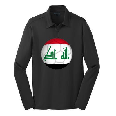 Iraqi Futbol Soccer Team Silk Touch Performance Long Sleeve Polo