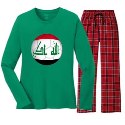 Iraqi Futbol Soccer Team Women's Long Sleeve Flannel Pajama Set 