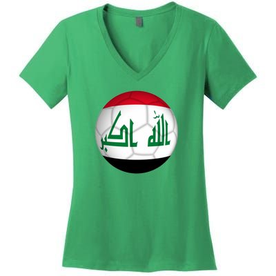 Iraqi Futbol Soccer Team Women's V-Neck T-Shirt