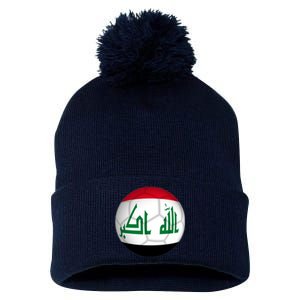 Iraqi Futbol Soccer Team Pom Pom 12in Knit Beanie