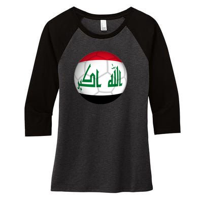 Iraqi Futbol Soccer Team Women's Tri-Blend 3/4-Sleeve Raglan Shirt