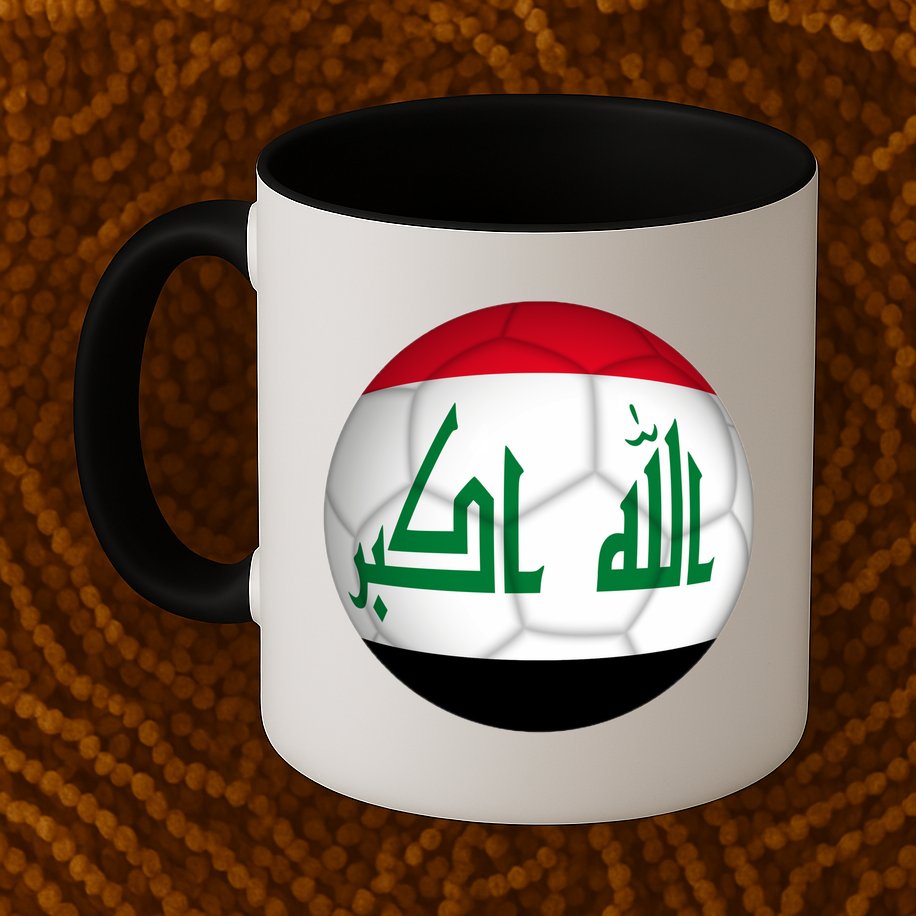 Iraqi Futbol Soccer Team Front And Back Mug
