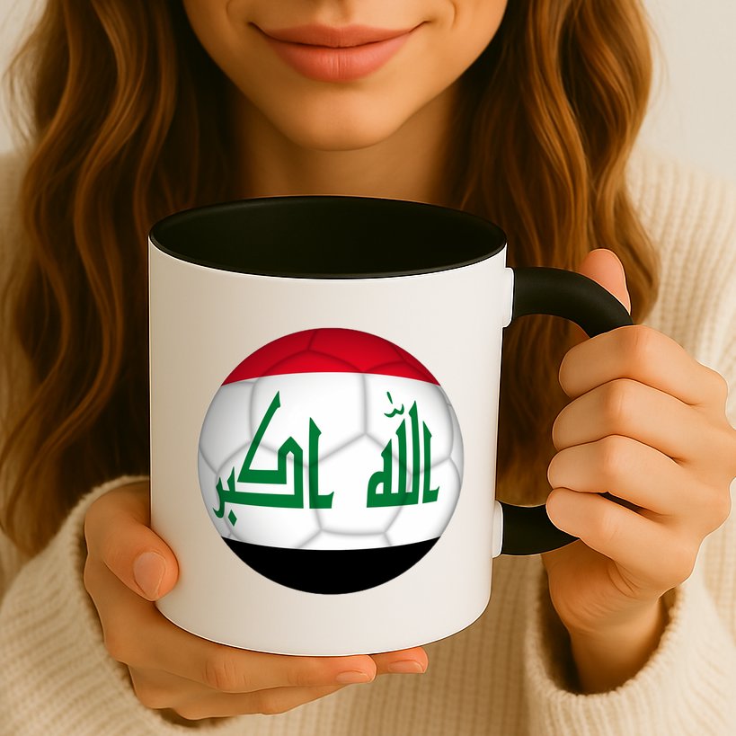 Iraqi Futbol Soccer Team Front And Back Mug