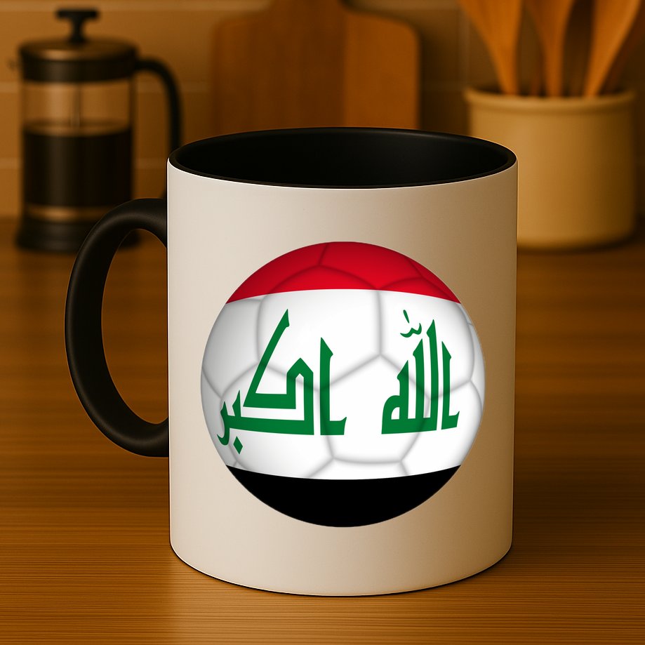 Iraqi Futbol Soccer Team Front And Back Mug