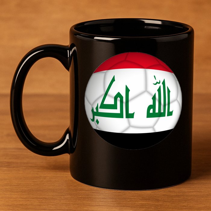 Iraqi Futbol Soccer Team Front And Back 11oz C Handle Ceramic Mug